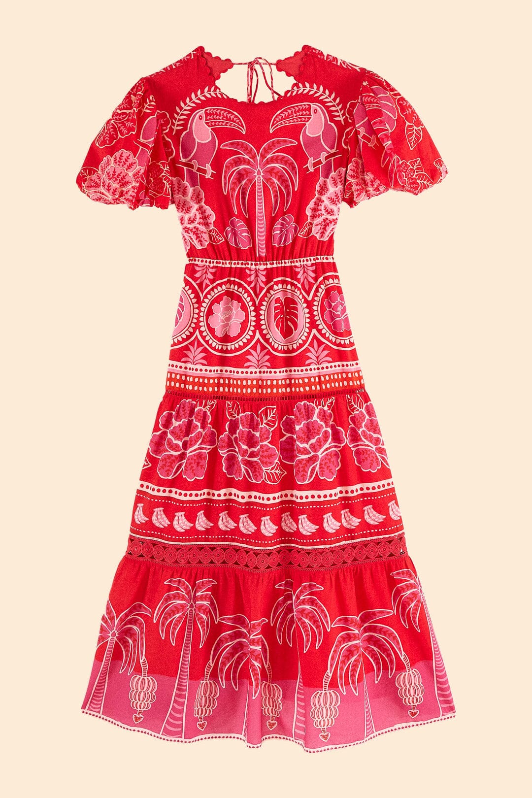 Robe longue Summer Sunrise en coton - Rouge