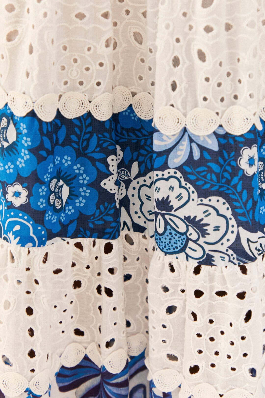 Robe longue à imprimés en coton - Bleu