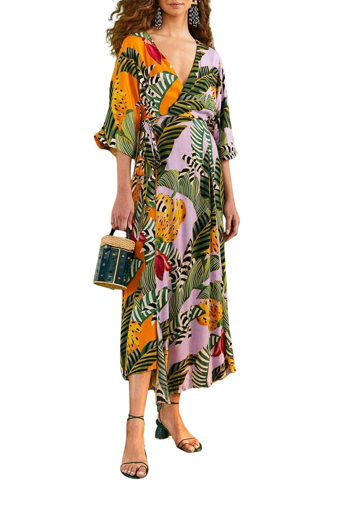 Robe longue portefeuille Bananas - Multicolore