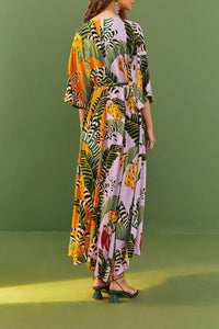 Robe longue portefeuille Bananas - Multicolore
