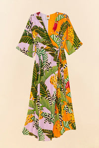 Robe longue portefeuille Bananas - Multicolore