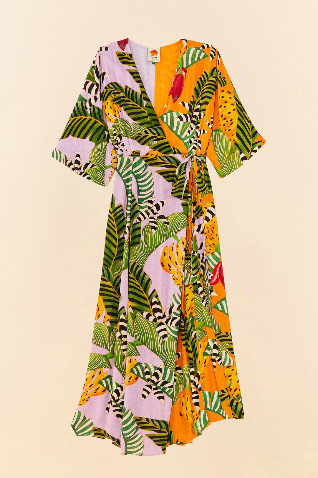 Robe longue portefeuille Bananas - Multicolore