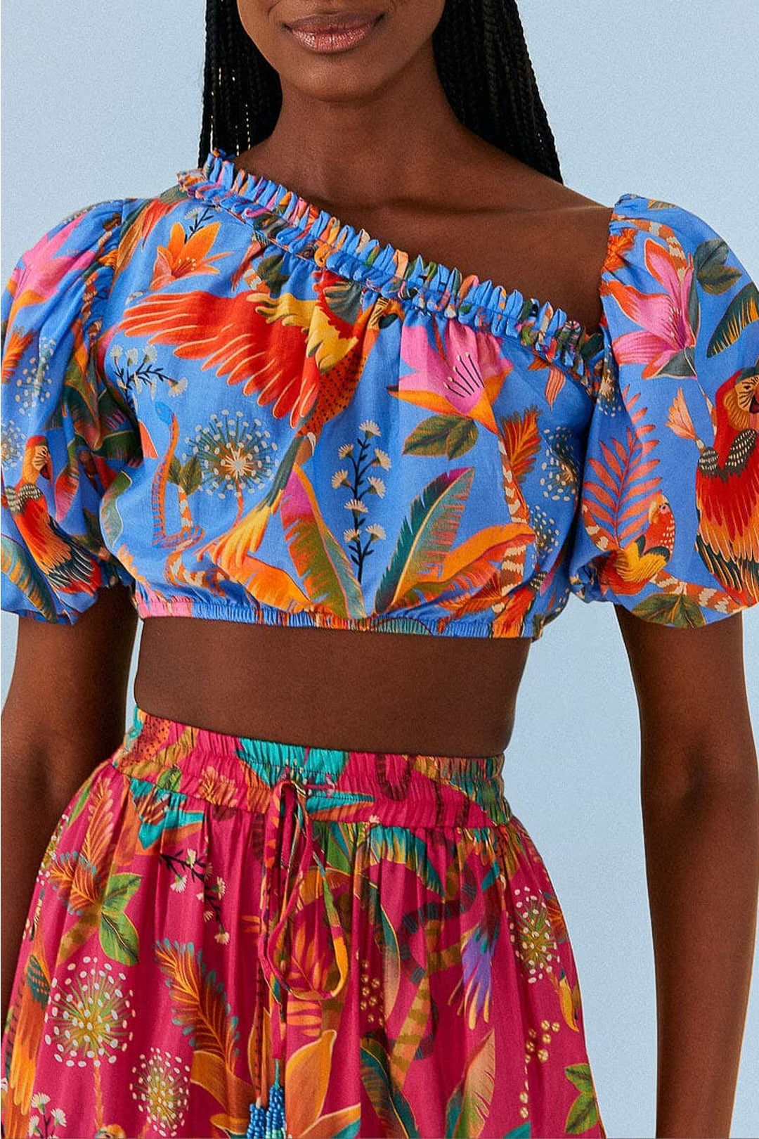 Blouse Party Macaw en coton - Multicolore