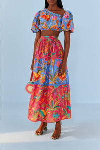 Blouse Party Macaw en coton - Multicolore