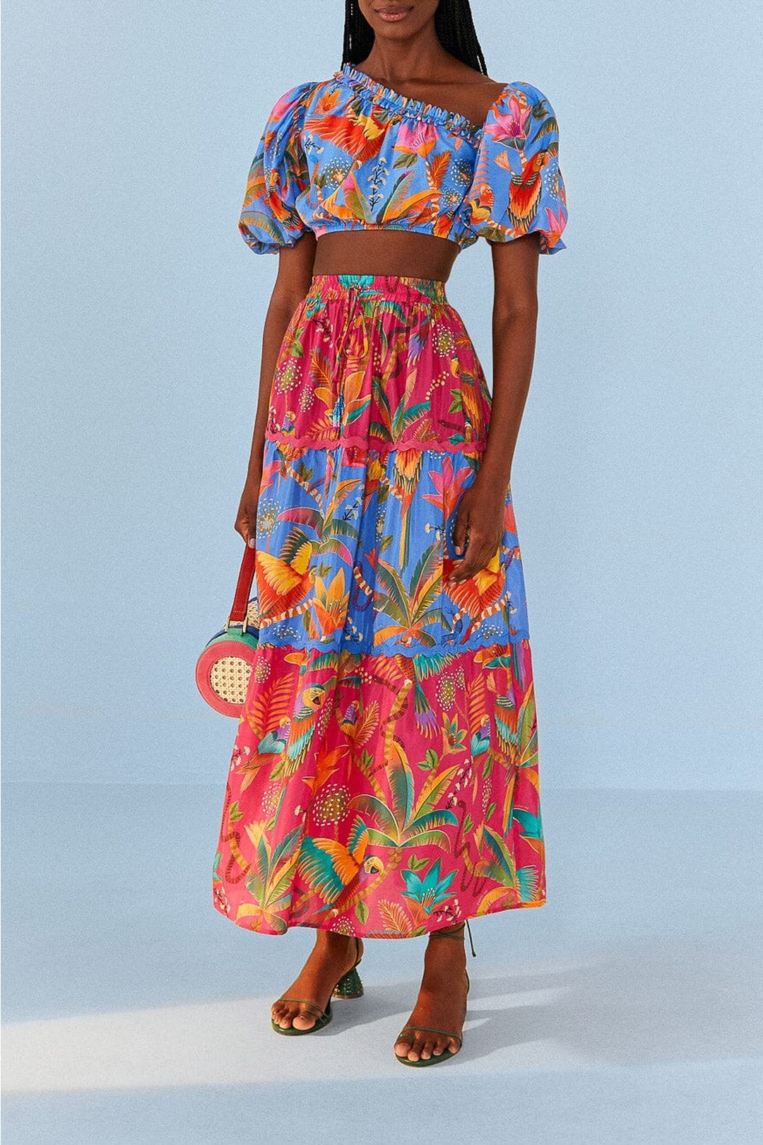Blouse Party Macaw en coton - Multicolore