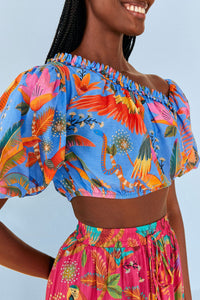 Blouse Party Macaw en coton - Multicolore