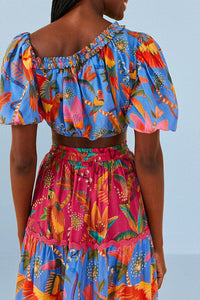 Blouse Party Macaw en coton - Multicolore