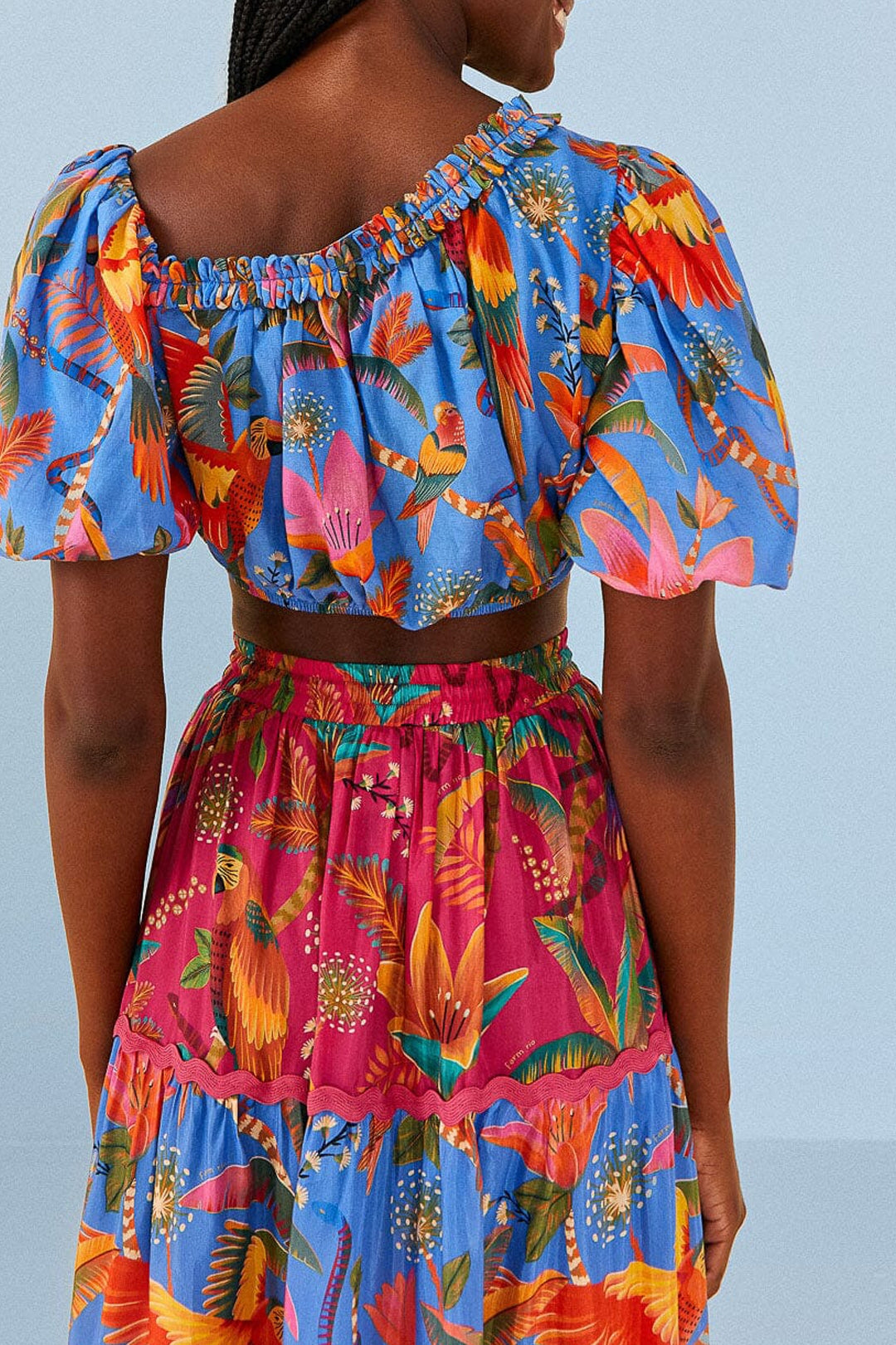 Blouse Party Macaw en coton - Multicolore
