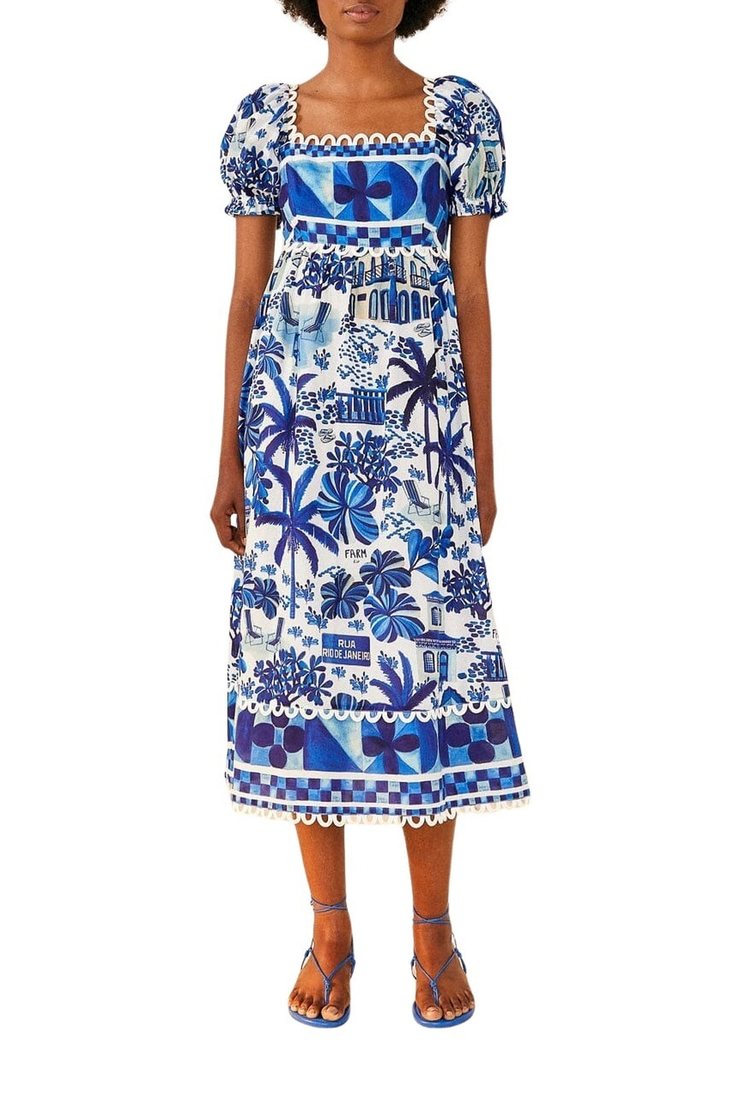 Robe midi Rio Sweet en coton - Bleu
