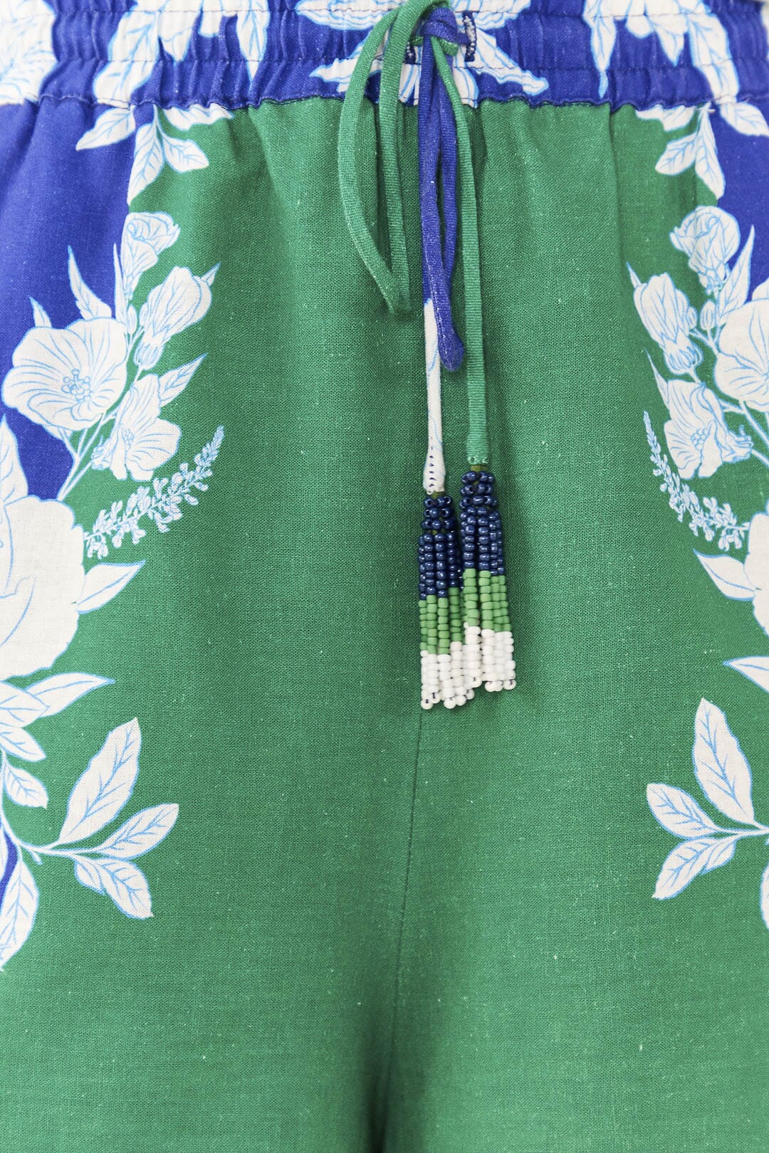 Short Garden Doux en lin - Bleu & vert