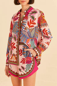 Short Macaw Scarf en lin - Rose