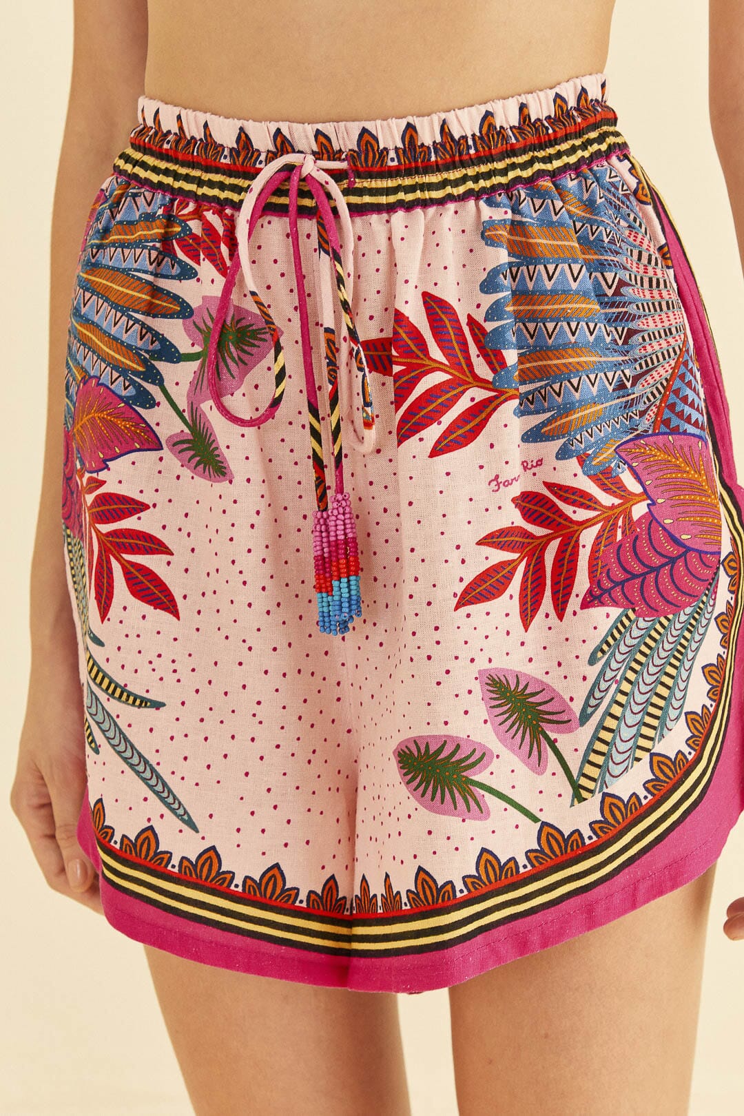 Short Macaw Scarf en lin - Rose