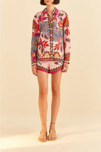 Short Macaw Scarf en lin - Rose