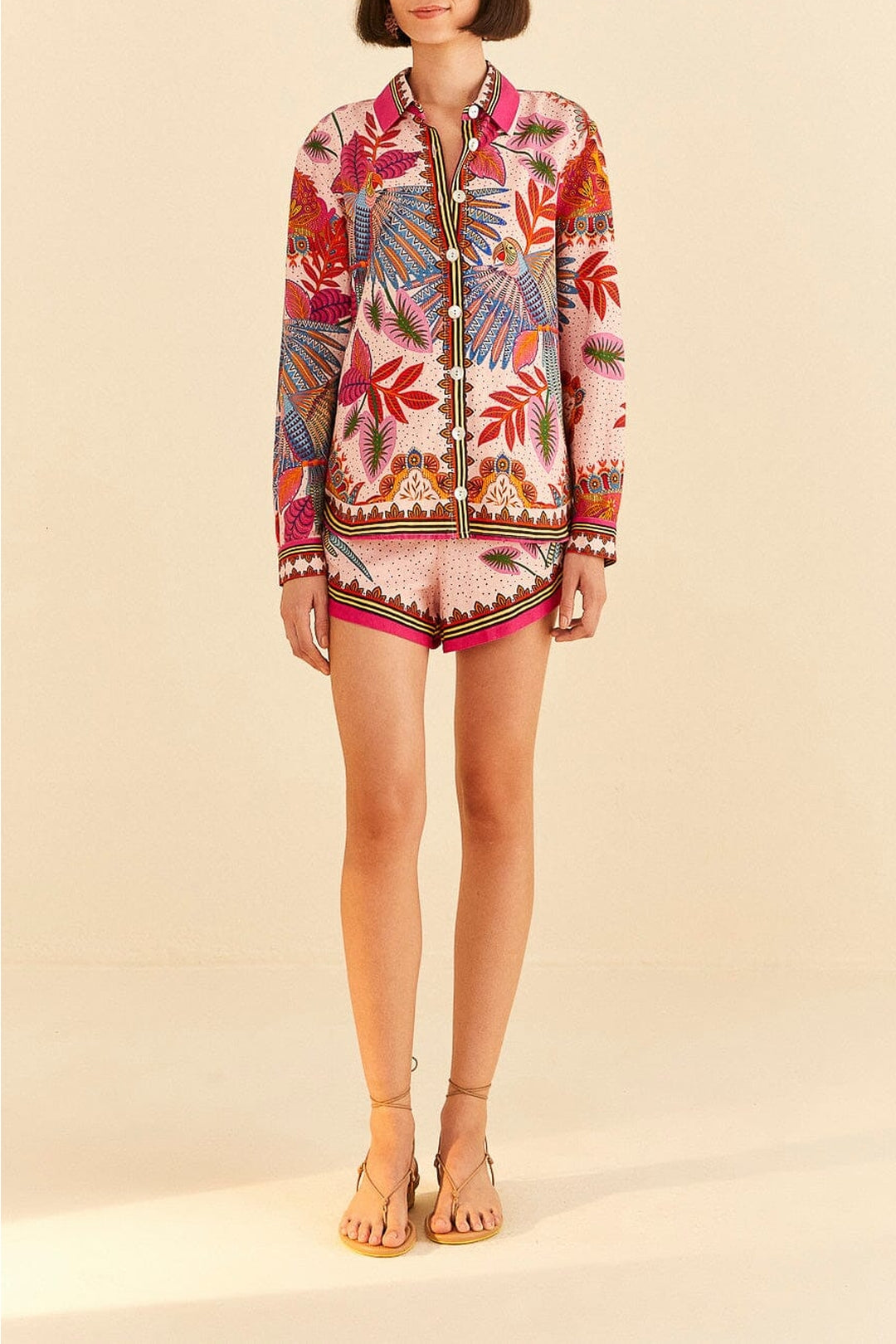 Short Macaw Scarf en lin - Rose