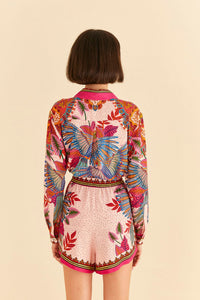 Short Macaw Scarf en lin - Rose