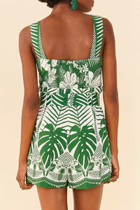 Combi-short Elegance Macaw en lin - Vert