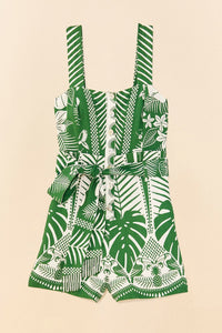 Combi-short Elegance Macaw en lin - Vert