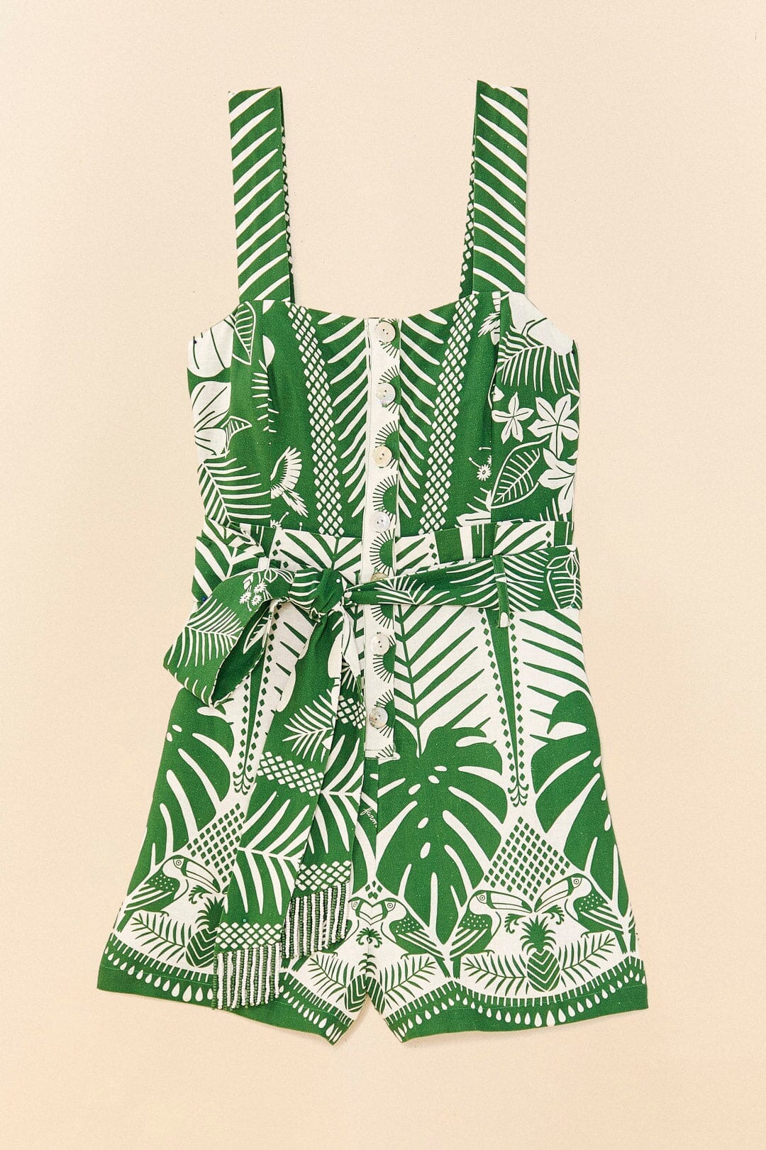 Combi-short Elegance Macaw en lin - Vert