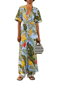 Combinaison Striped Bananas en coton - Bleu