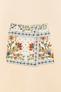 Jupe Summer Garden en coton - Blanc