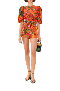 Short Garden Blooming en coton - Orange