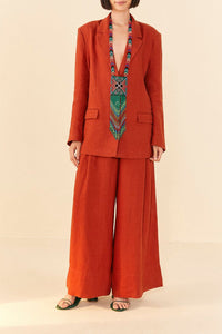 Blazer souple en lin - Rouge