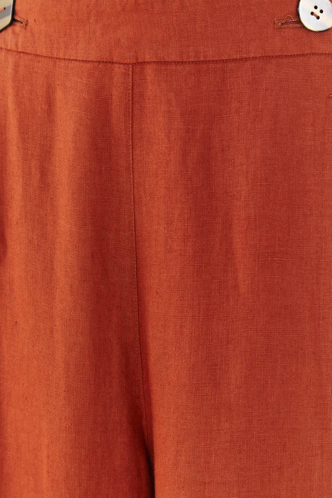 Pantalon large en lin - Rouge