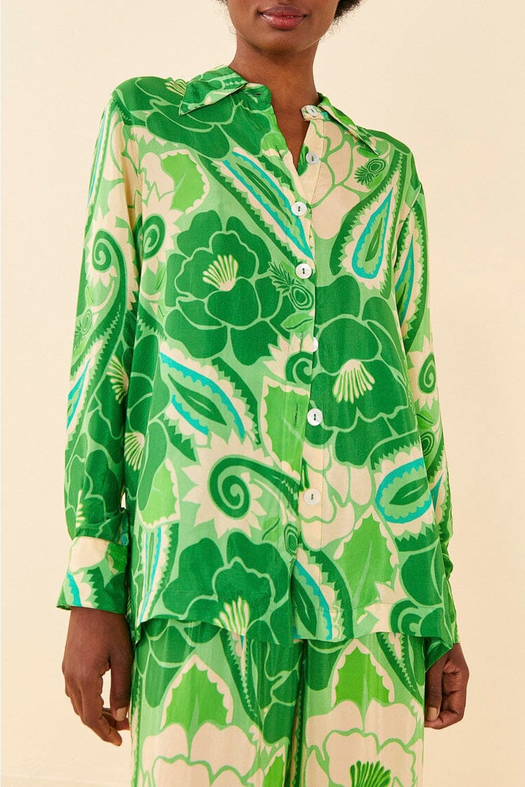 Chemise Tropicale à rayures - Vert