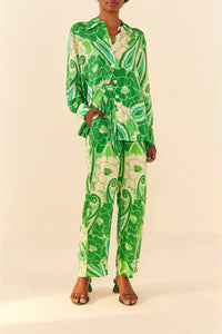 Chemise Tropicale à rayures - Vert