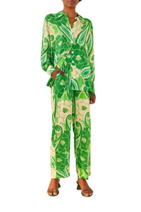 Chemise Tropicale à rayures - Vert