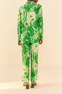 Chemise Tropicale à rayures - Vert