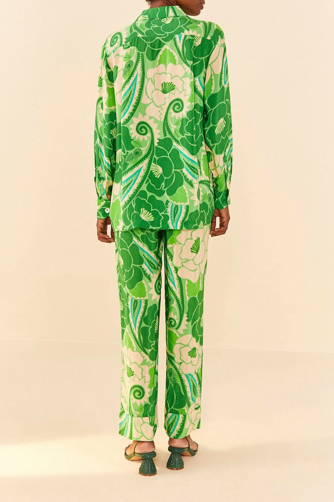 Chemise Tropicale à rayures - Vert