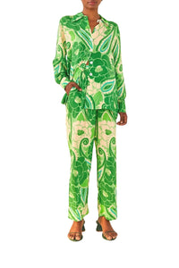 Pantalon Tropical à rayures - Vert