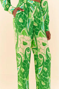 Pantalon Tropical à rayures - Vert