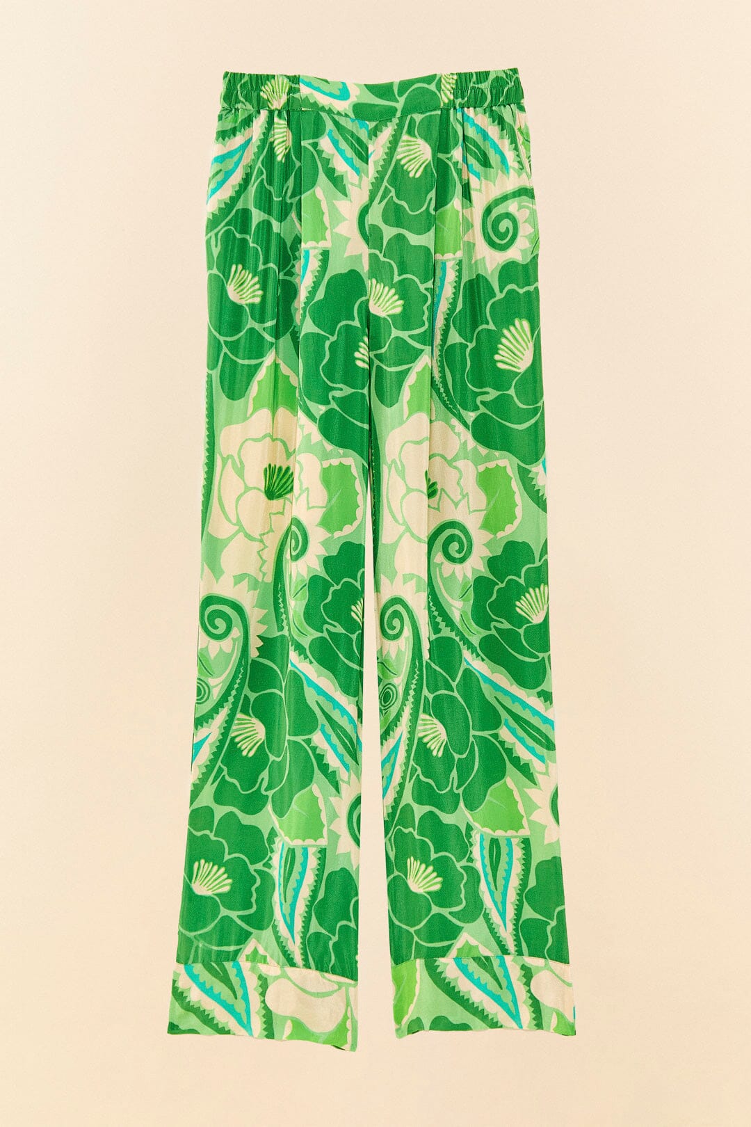 Pantalon Tropical à rayures - Vert