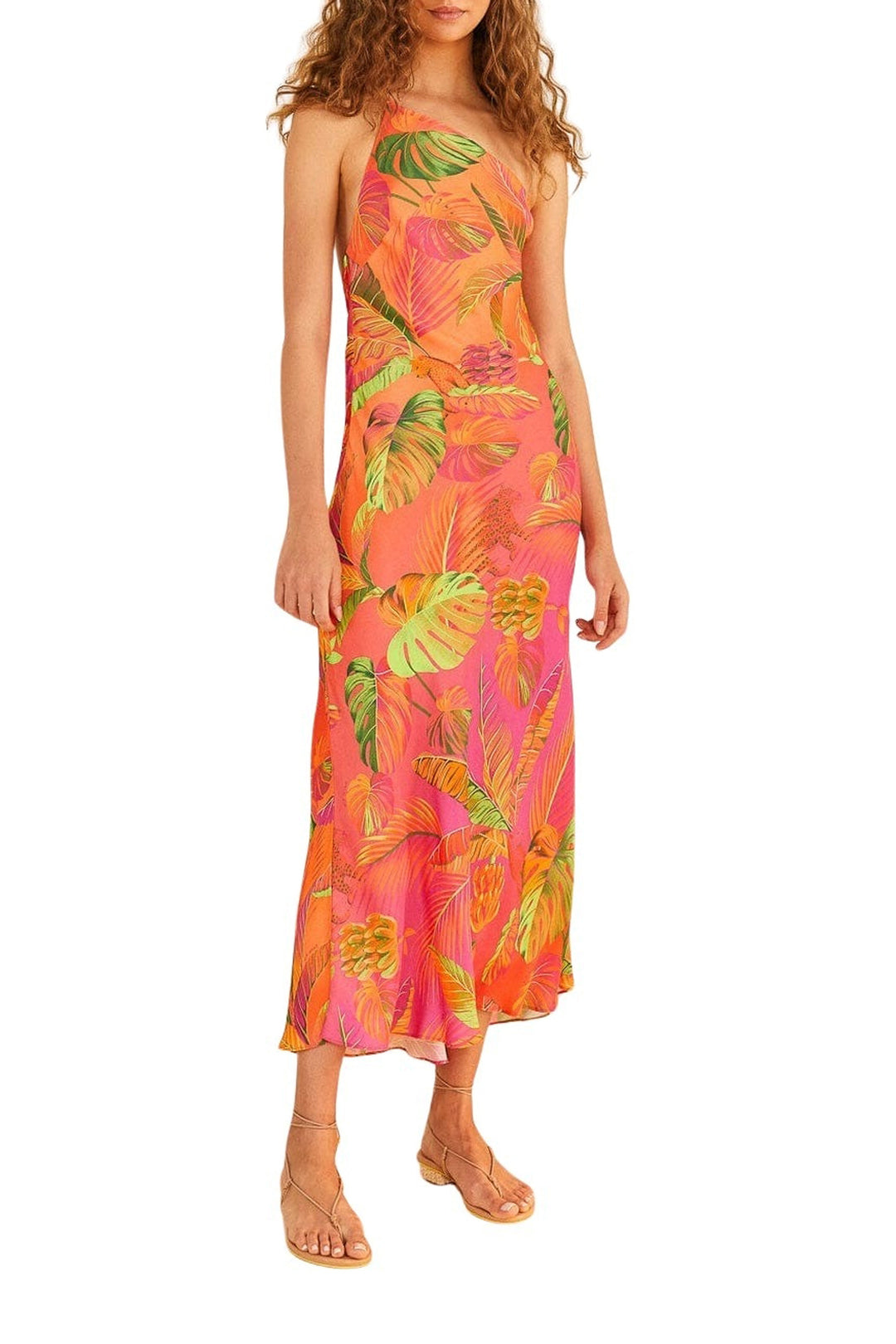 Robe longue asymétrique Ombre Forest - Orange