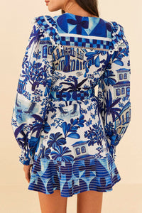 Mini jupe Sweet Rio en coton - Bleu