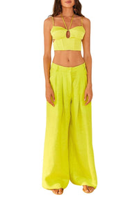 Pantalon Citron en lin - Jaune
