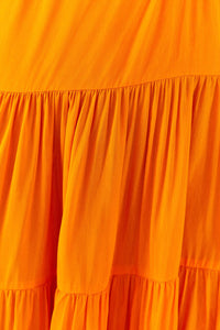 Robe longue asymétrique en coton - Orange