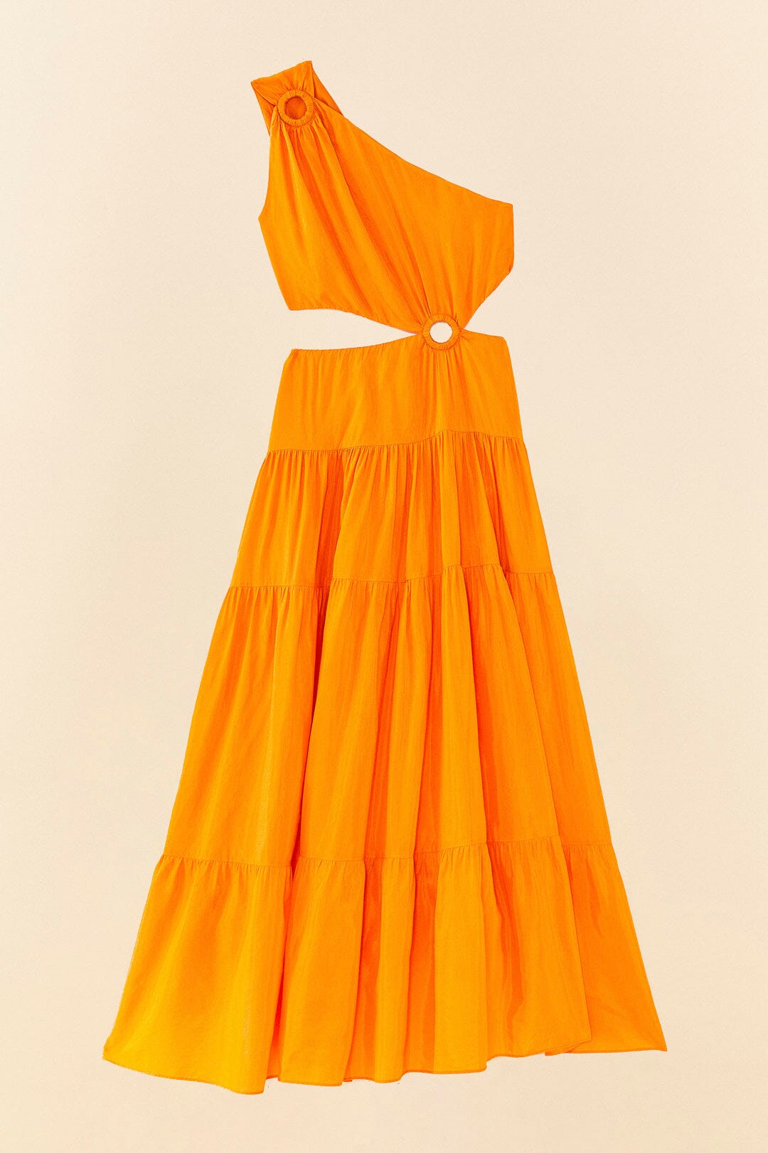 Robe longue asymétrique en coton - Orange