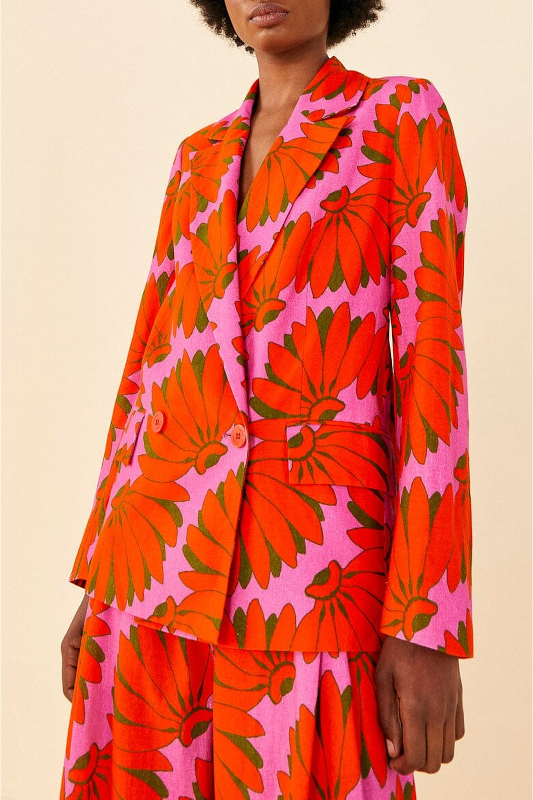 Blazer Copacabana en lin - Rose