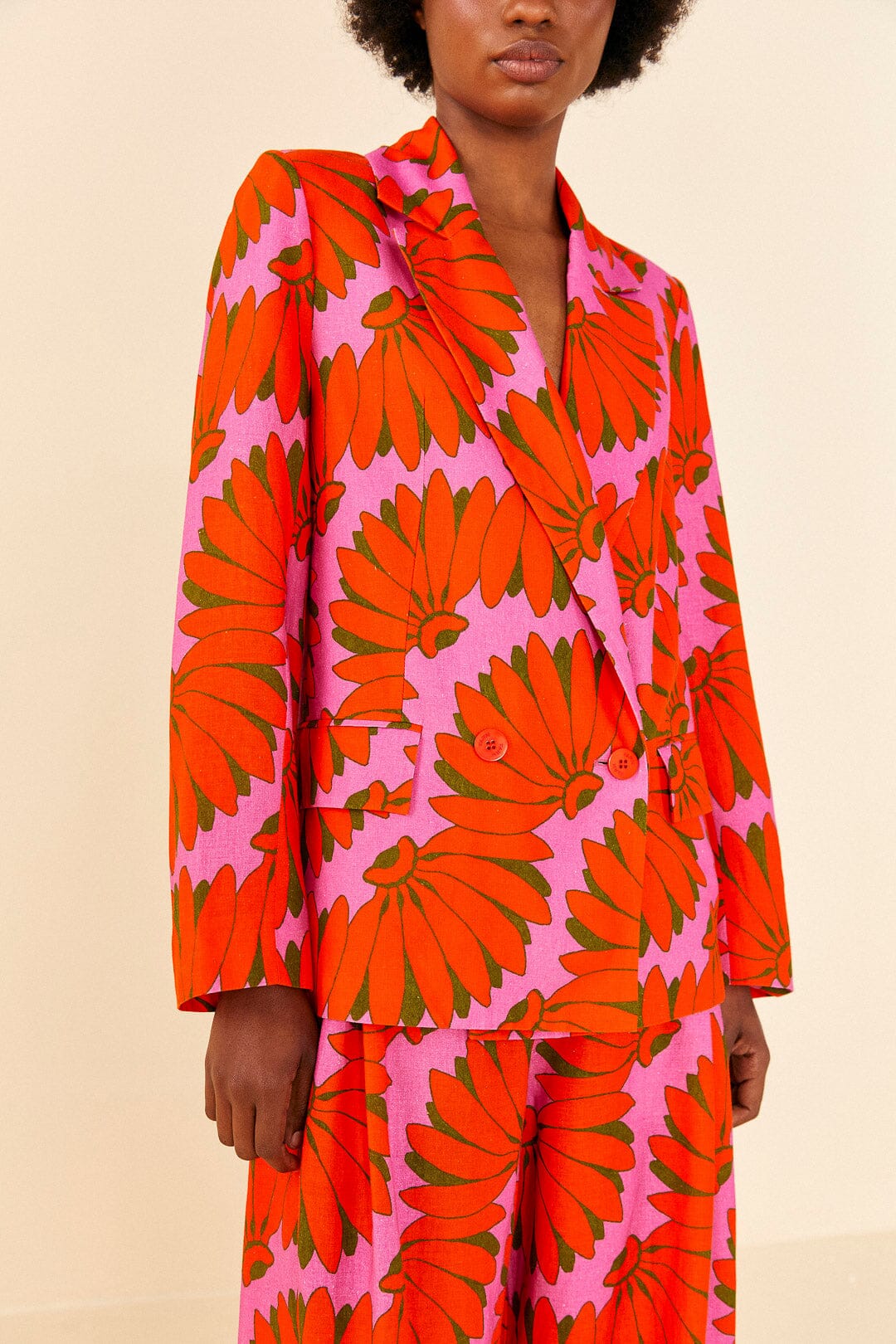 Blazer Copacabana en lin - Rose