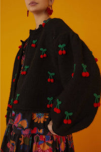 Cardigan Cerise en crochet - Noir