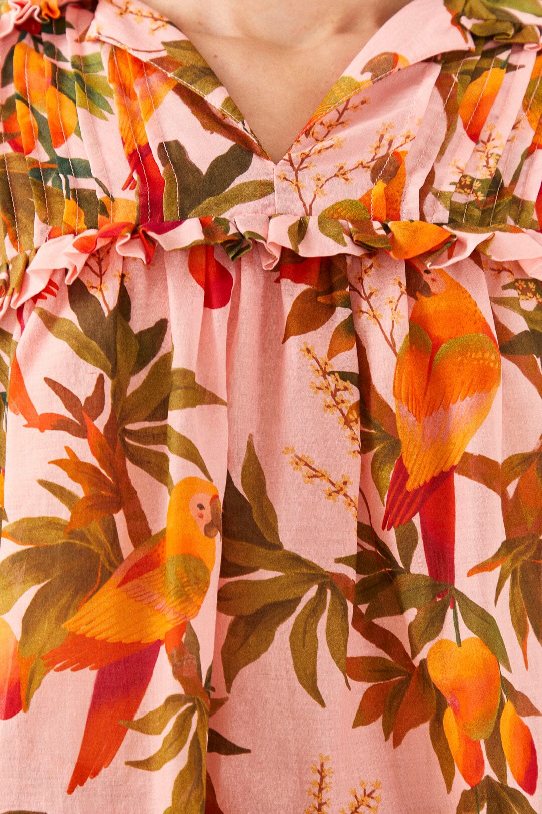 Blouse Mango Trees en coton - Rose