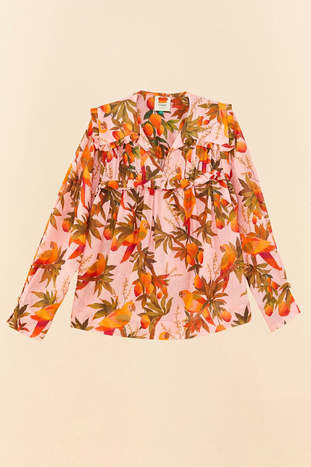 Blouse Mango Trees en coton - Rose