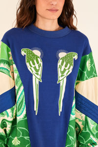 Sweat Tropical Groove en coton mélangé - Bleu