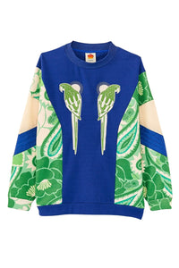 Sweat Tropical Groove en coton mélangé - Bleu