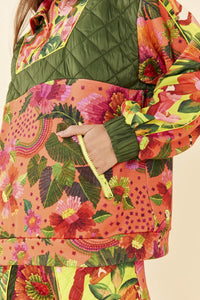 Sweat Jardin fleuri en coton mélangé - Multicolore