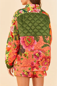 Sweat Jardin fleuri en coton mélangé - Multicolore