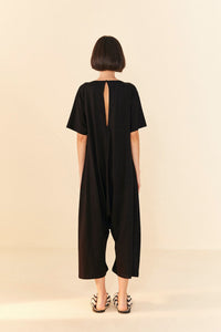 Combinaison Bon voyage en coton - Noir